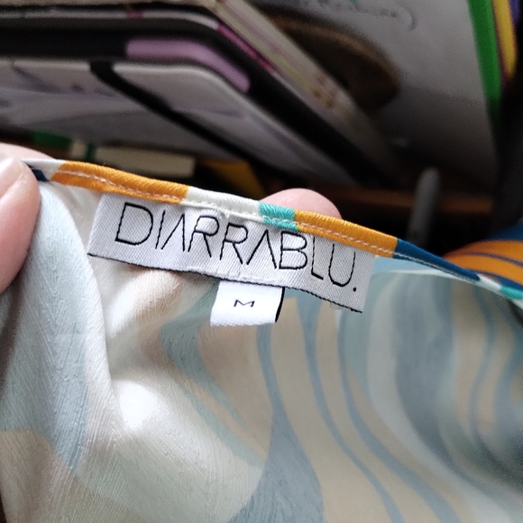 Diarrablu Awa Print Long Sleeve Wrap Dress Medium - Picture 11 of 12